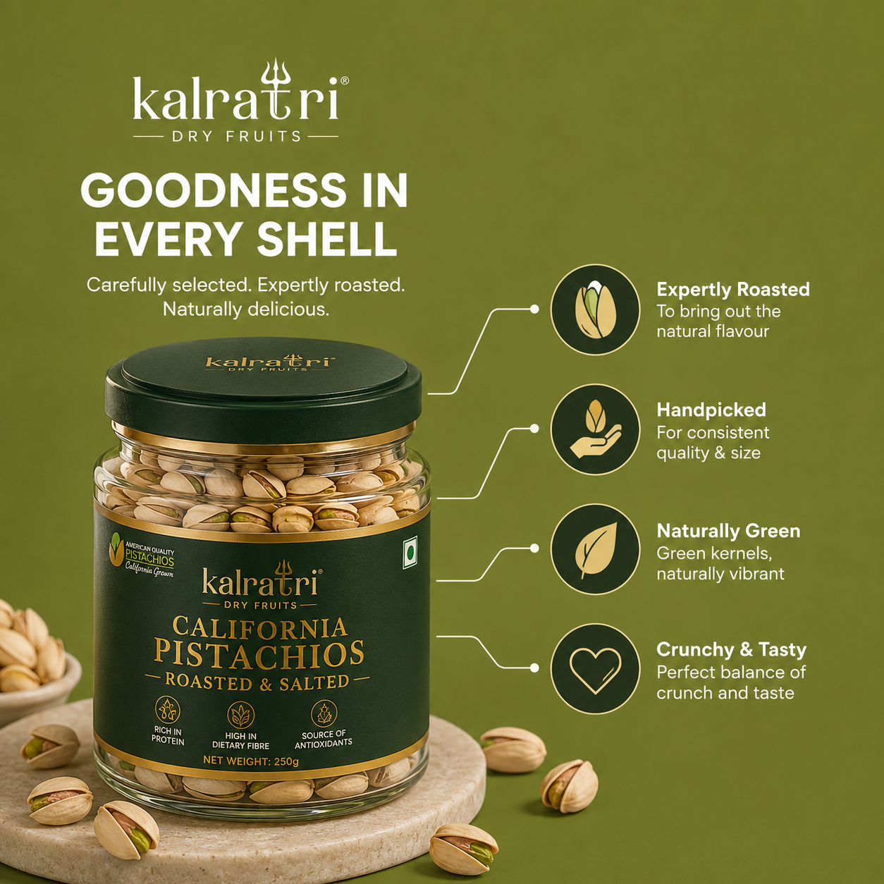 California Pistachios Roasted & Lightly Salted – 200g Thumbnail