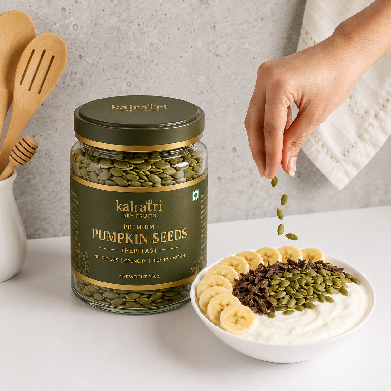 Roasted Unsalted Pumpkin Seeds – 200g Thumbnail
