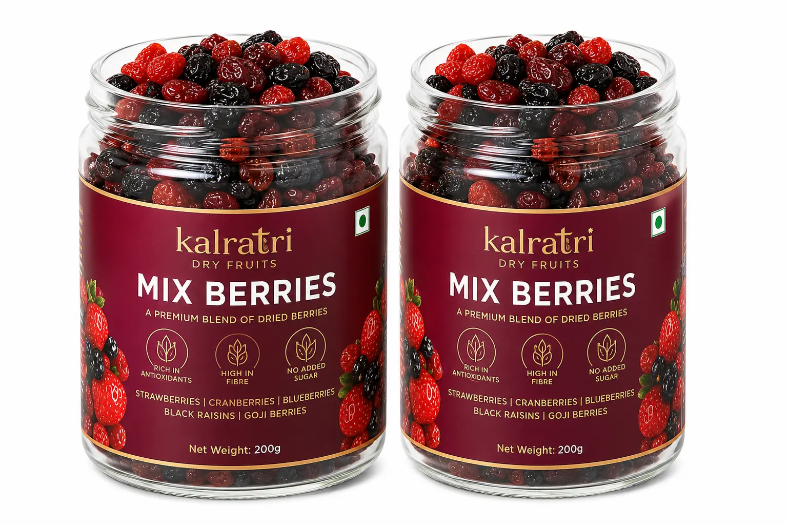 Mix Berries & Dried Blueberries Combo – 400g (200g Each)