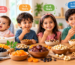 Age-wise guide showing children from 6 months to 12 years with healthy dry fruits including almonds, walnuts, cashews, pistachios, raisins, apricots, and dates.